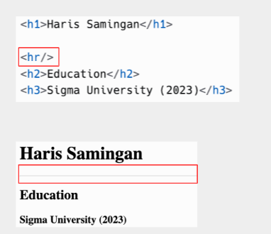 Horizontal rule example