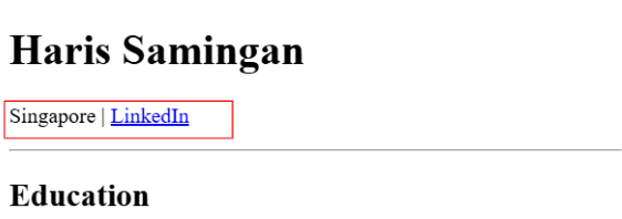 Location and LinkedIn profile url