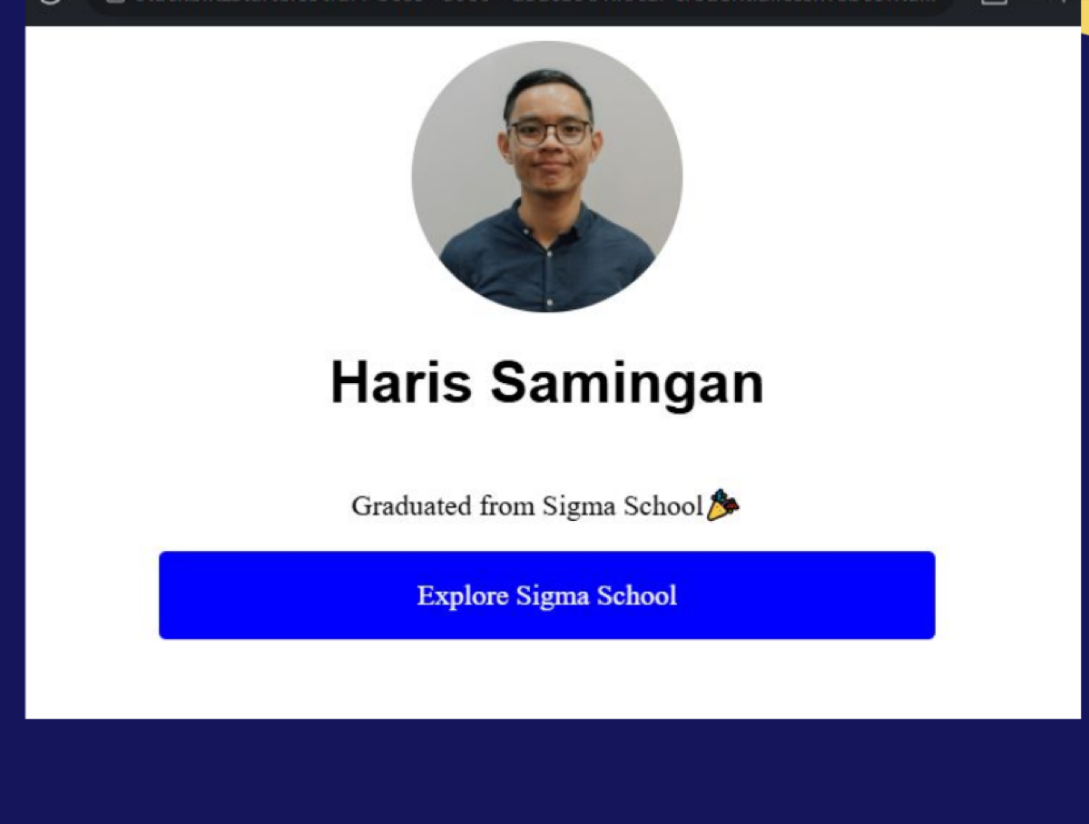 The link styled into a blue button