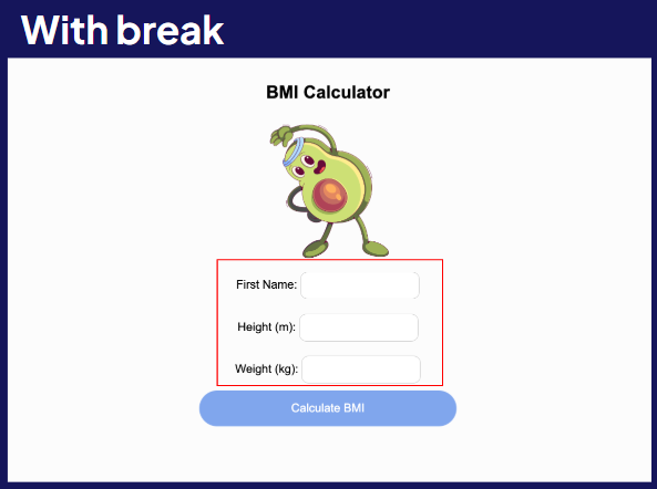 With break
