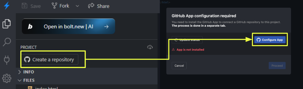 GitHub Configure GitHub to StackBlitz