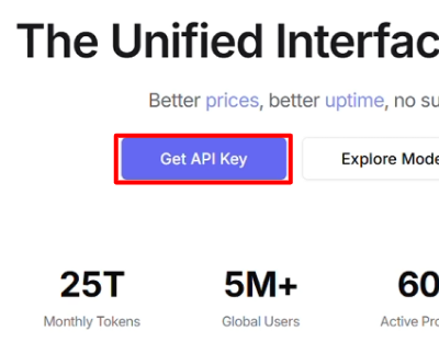 OpenRouter Get API Key button
