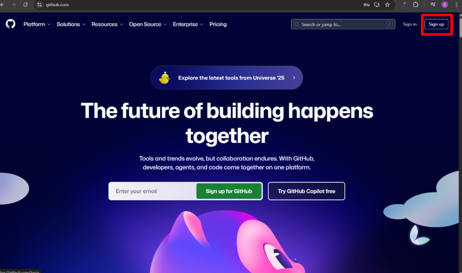 GitHub home page
