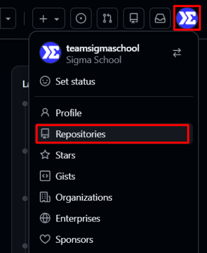 Open your repositories on GitHub