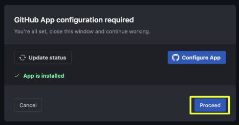 StackBlitz proceed app configuration